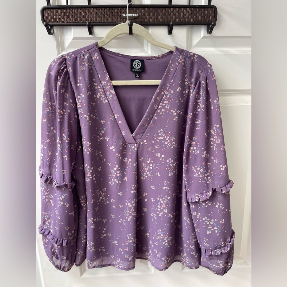 Floral Purple Blouse from Nordstrom Rack Size L